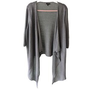 Eileen Fisher Cozy Waterfall Cardigan Sweater -‎ Grey Gray Silk Linen - 1X